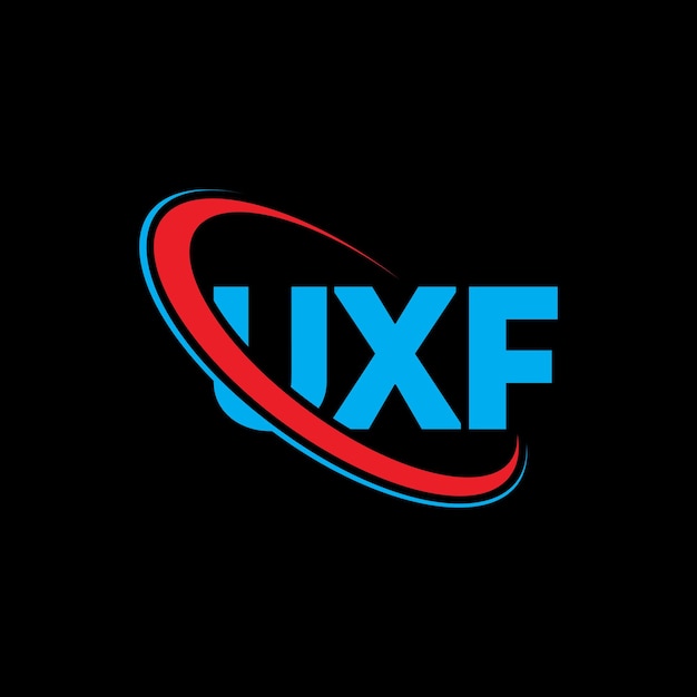 Vecteur logo uxf lettre uxf design de logo de lettre uxf initiales logo uxf lié à un cercle et un monogramme en majuscules logo typographie uxf pour les entreprises technologiques et la marque immobilière