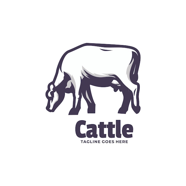 Un Logo De Vache Avec Le Logo De Titre De Bétail.