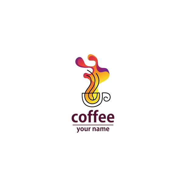 Logo Vague De Café Abstrait Coloré