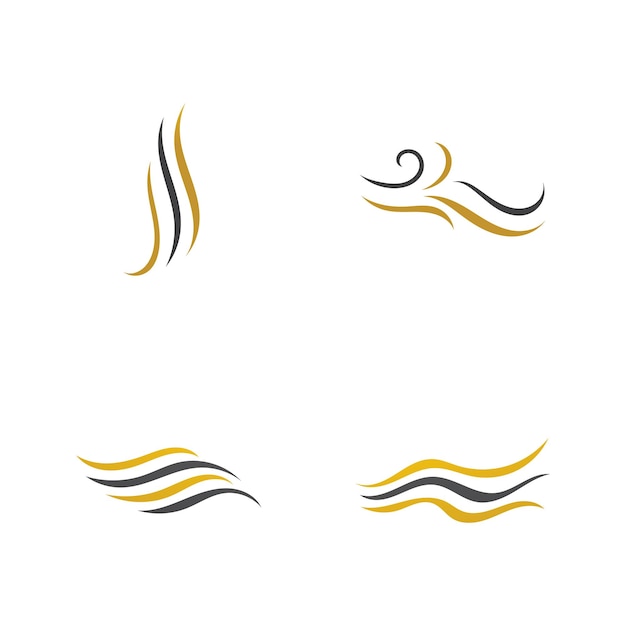 Vecteur logo de vague de cheveux et vecteur de symboles