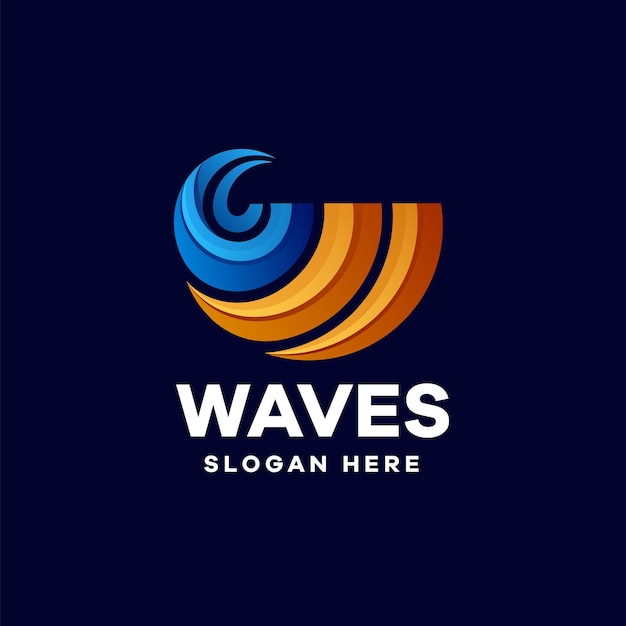 Vecteur logo de vagues abstraites