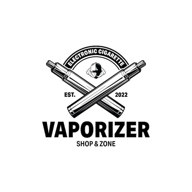 Vecteur logo de vapeur inspiration de conception de logo de fumée électronique