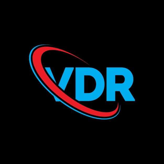 Logo VDR VDR lettre VDR lettre logo design Initiales Logo VDR lié à un cercle et à un monogramme en majuscules Logo VDR typographie pour les entreprises technologiques et la marque immobilière