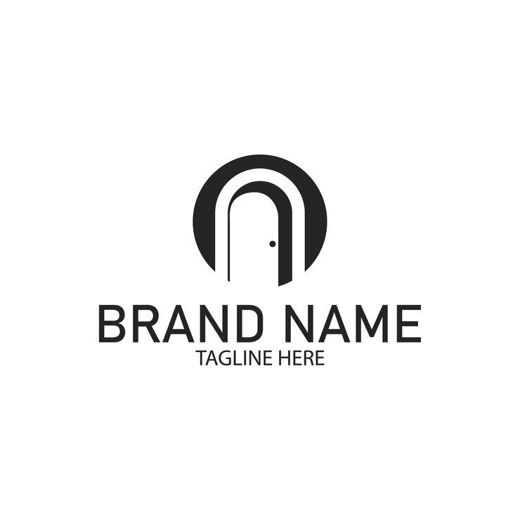 Vecteur le logo, le vecteur de l'icône de la porte, le modèle d'illustration, la conception