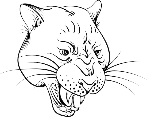 Le Logo Vector Lion Pour La Conception D'impression De Tatouage Ou De T-shirt Ou Les Vêtements D'extérieur Lions De Style De Chasse