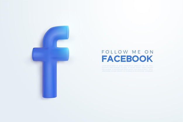 Logo vectoriel 3d Facebook en couleur bleue