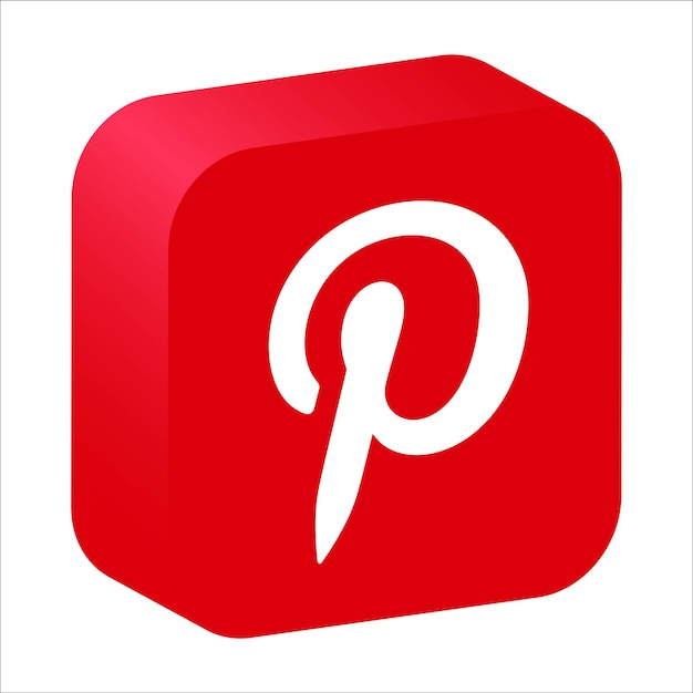 Le logo vectoriel 3D de Pinterest.