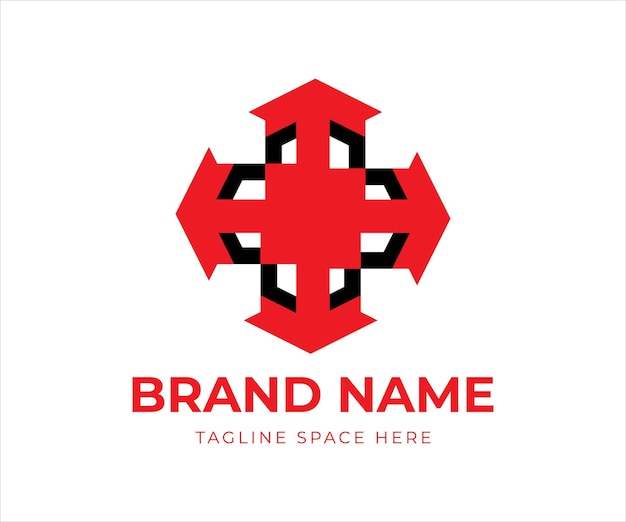 Vecteur logo vectoriel abstrait moderne noir rouge logo
