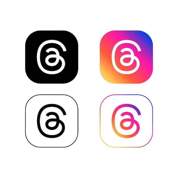 Logo vectoriel de l'application Instagram Threads