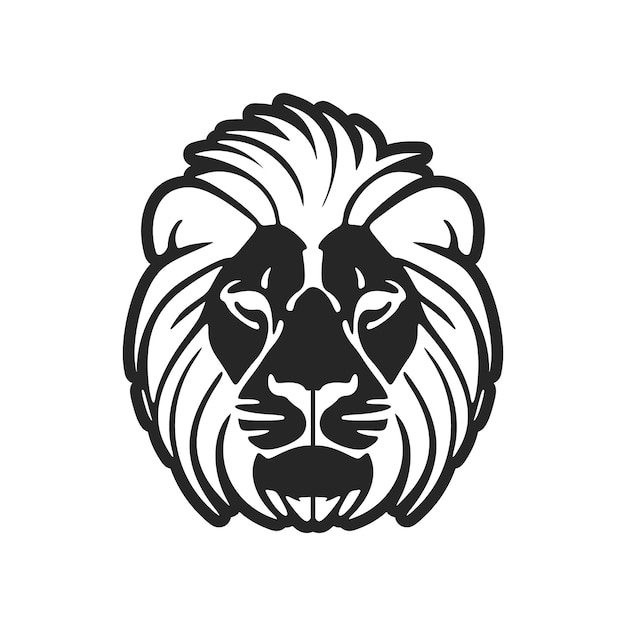 Logo vectoriel blanc noir simple élégant du lion isolé