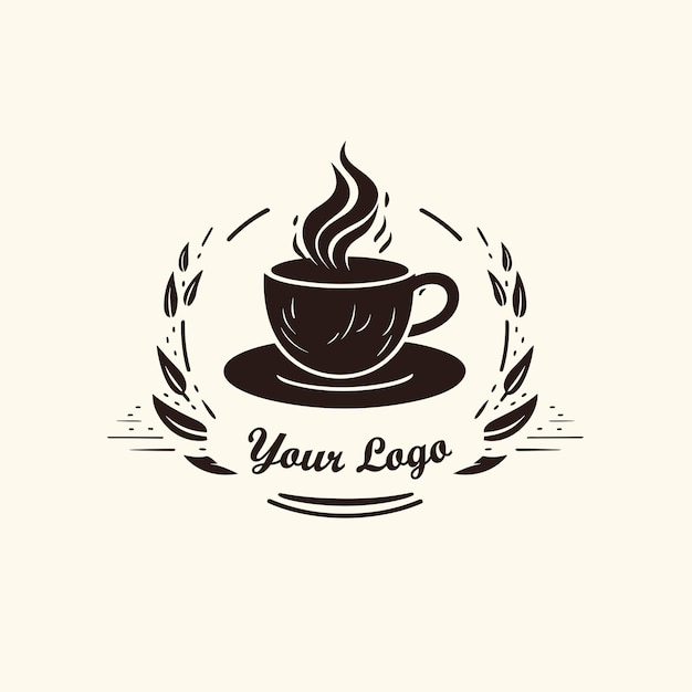 Logo Vectoriel De Café Monochrome