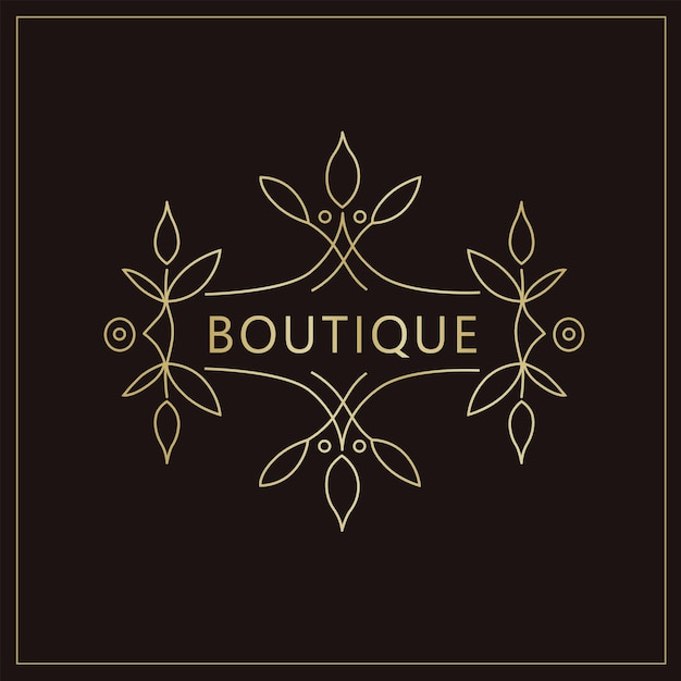 Logo Vectoriel élégant Pour Une Boutique Dans Le Style Contour