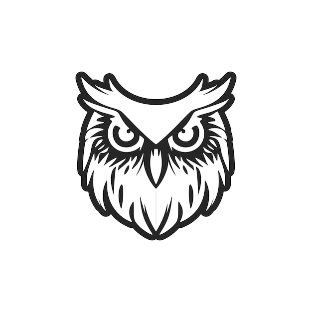 Logo vectoriel élégant simple hibou noir isolé