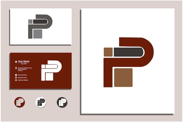 Logo Vectoriel Formant Les Lettres I Et P