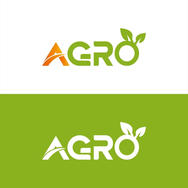 Logo vectoriel de la lettre A AGRO avec le symbole de la feuille