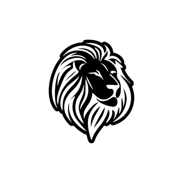 Logo vectoriel d'un lion noir et blanc avec un style simpliste