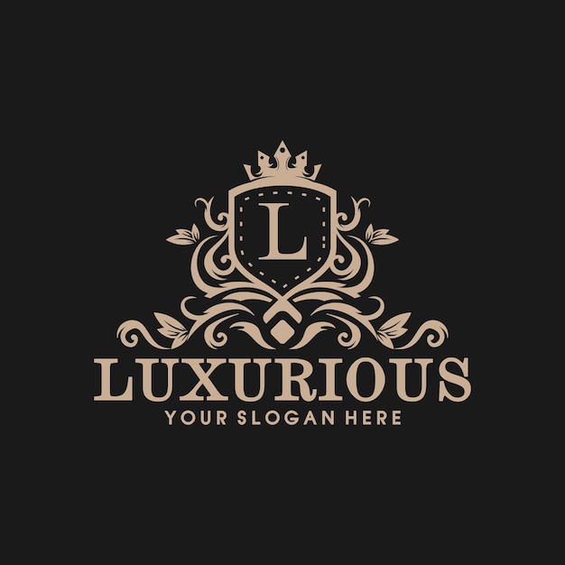 Logo Vectoriel Luxueux Avec Couronne
