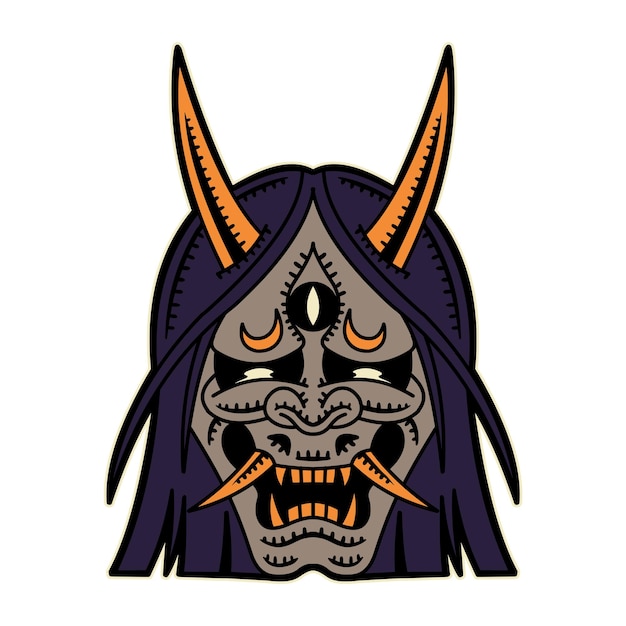 Logo Vectoriel De Masque Oni Japonais