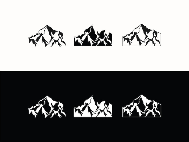 Logo Vectoriel De Montagne Ensemble Modèle