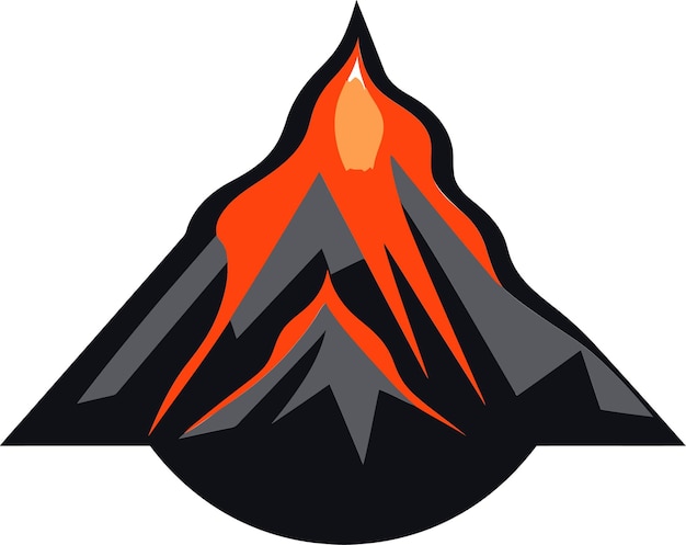 Vecteur logo vectoriel noir du volcan vision pour la fureur de la montagne pyro peaks volcano en vecteur noir gras