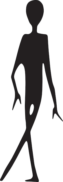 Logo Vectoriel Noir élégant Animé Avec Stickman Quirky Queries Icône Monochrome Chic Caractéristiques