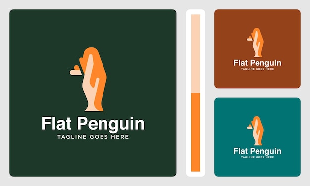 logo vectoriel de pingouin plat unique premium