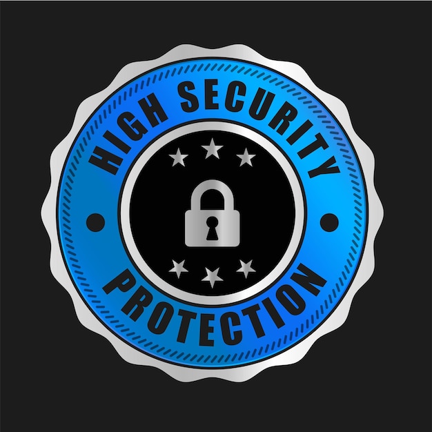 Logo Vectoriel De Protection Haute Sécurité Conception De Badges De Confiance Haute Sécurité Retour