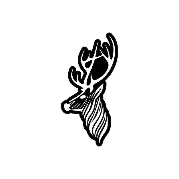 Logo vectoriel simple avec un cerf noir et blanc