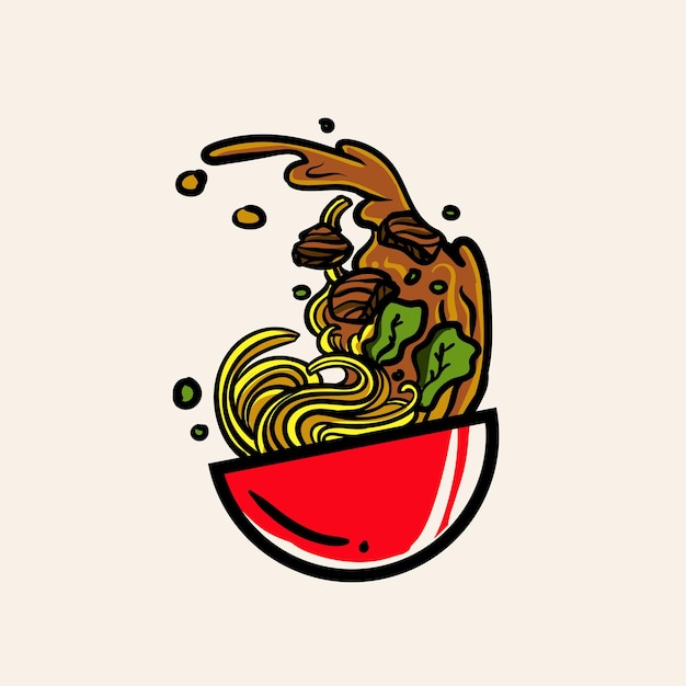 Vecteur logo vectoriel de soupe philippine mami