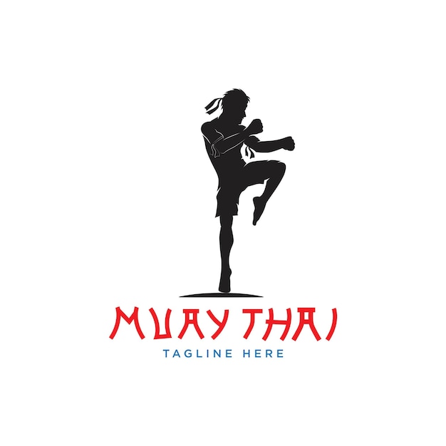 Vecteur logo vectoriel de sport muay thai, illustration vectorielle