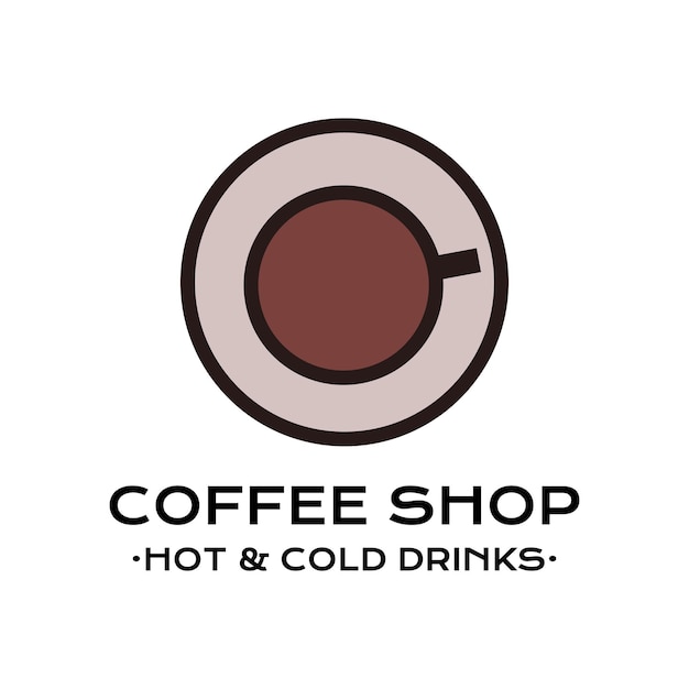 Logo Vectoriel Avec Tasse à Café Sur Soucoupe Et Inscription Sur Fond Blanc