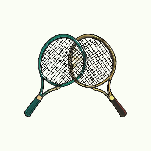 Vecteur logo vectoriel le tournoi international de tennis wimbledon création de logo raquettes de tennis sport