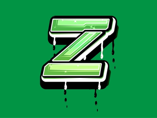 Logo vectoriel vert Z lettre Alphabet