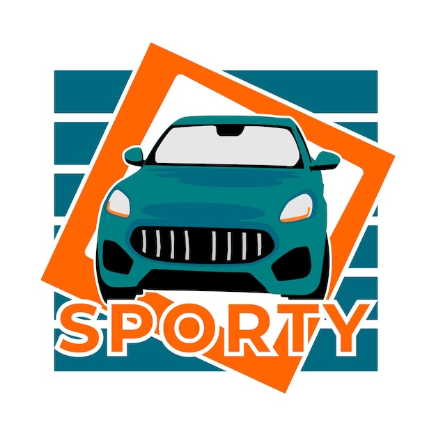 Logo Vectoriel De Voiture Sportive Illustration Simple