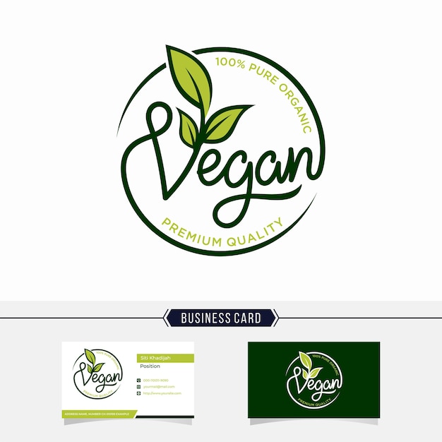Vecteur logo végétalien