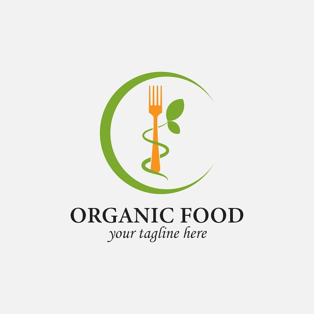 Logo Végétarien Template Design Vector Restaurant Logo Aliments Naturels Logo