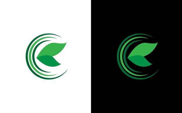 Vecteur logo vert nature logo eco logo design lettre verte logo design