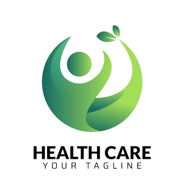 un logo vert pour les soins de santé avec un cercle vert et les mots " soins de santé, vos soins "