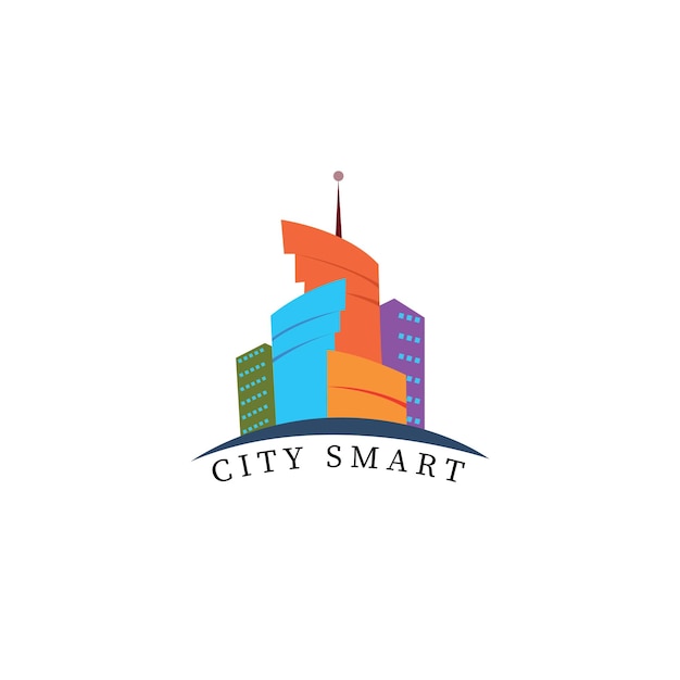 Logo de la ville avec un design immobilier