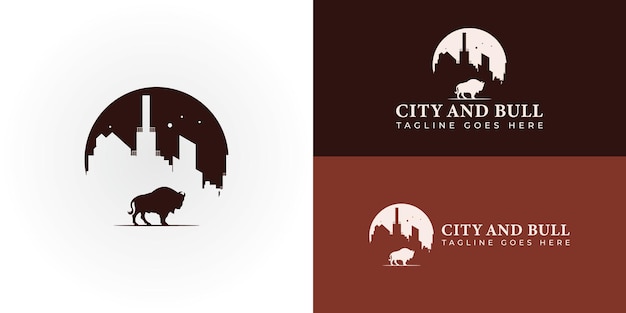 Logo De La Ville En Forme De Cercle En Silhouette De La Ville Appliquée Pour Le Logo Du Logement Et De L'appartement