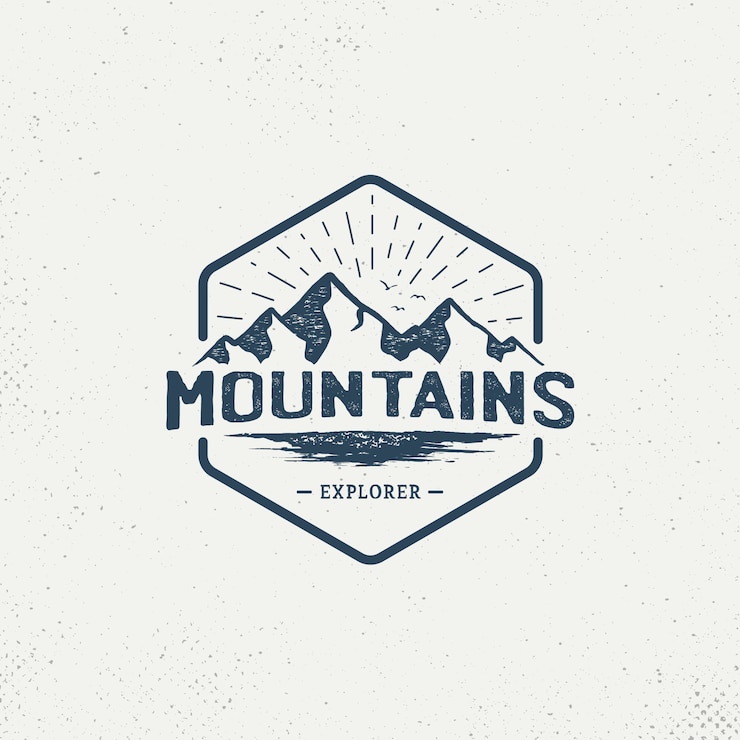 Vecteur logo vintage badge mountain
