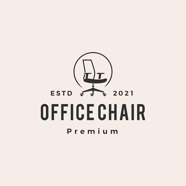 Logo Vintage De Chaise De Bureau Hipster