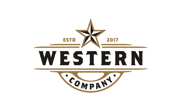 Logo Vintage Country Emblem Typography pour bière / restaurant