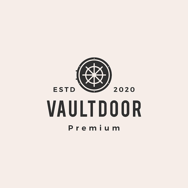 Logo Vintage Hipster De Casier De Porte De Coffre-fort