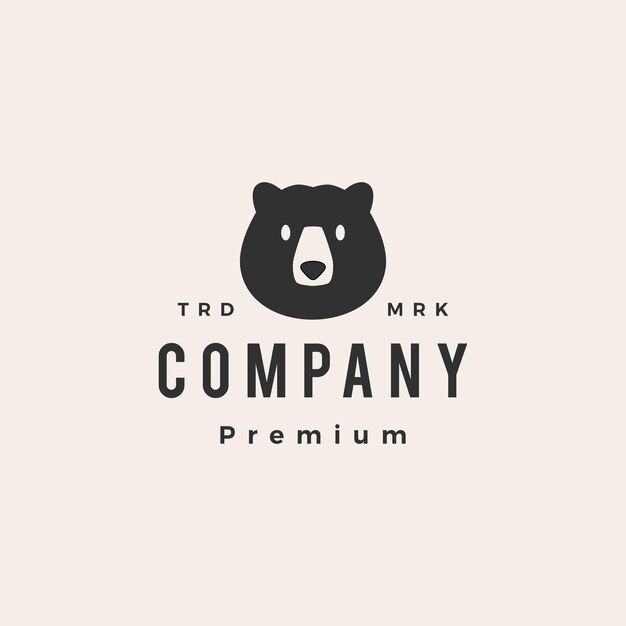 Logo Vintage De Hipster Tête D'ours