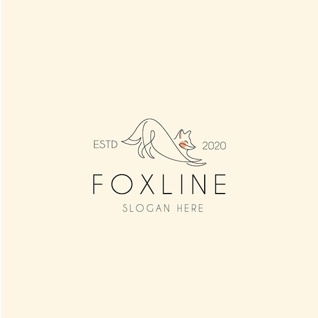 Logo vintage monoline Fox ligne