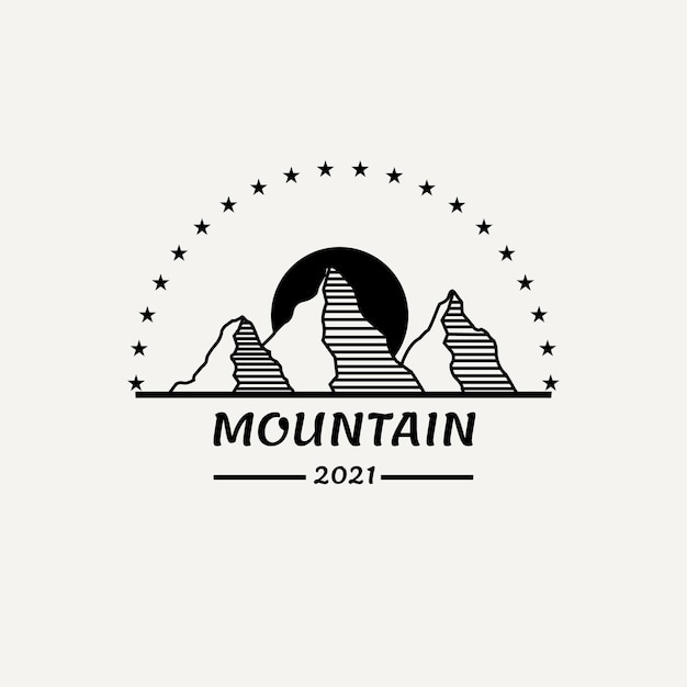 Logo Vintage De Montagne