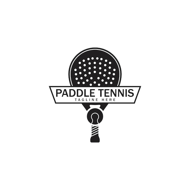 Logo Vintage De Paddle Tennis, Logo Du Club De Paddle, Raquette De Paddle Et Vecteur D'icône De Logo De Balle
