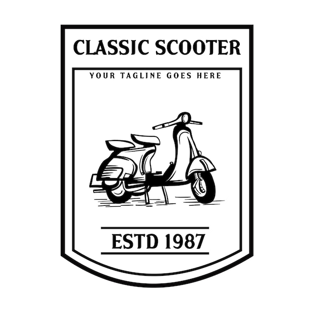 Vecteur logo vintage scooter