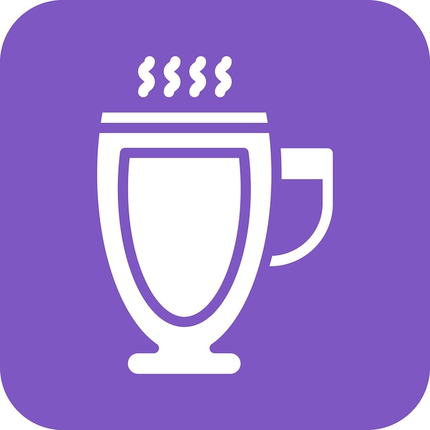 Vecteur un logo violet avec un fond blanc avec une tasse de café